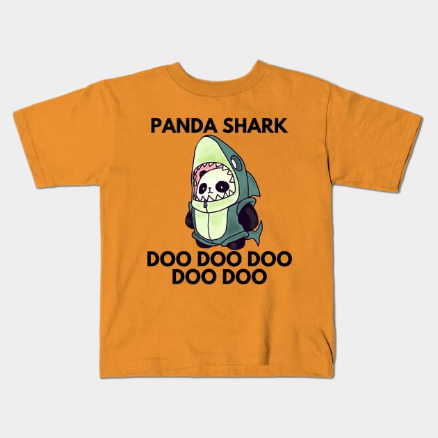 Just a Panda Who loves sharks Kids T-Shirt by Little Designer